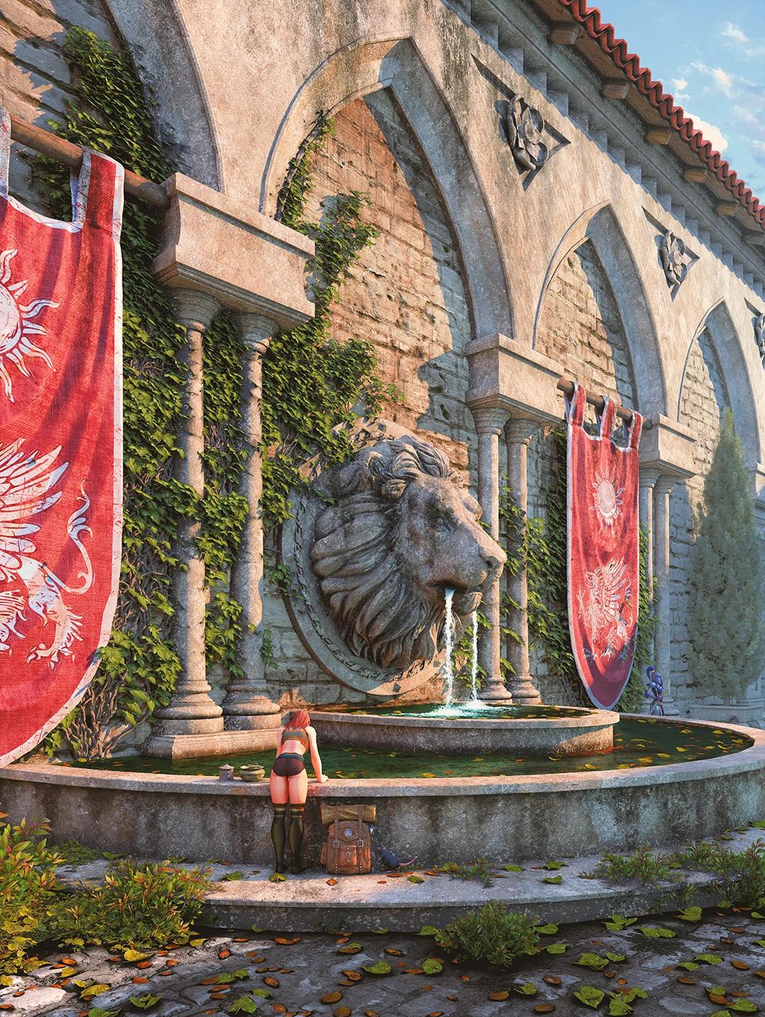 Northshire Valley Fountain in Poster format