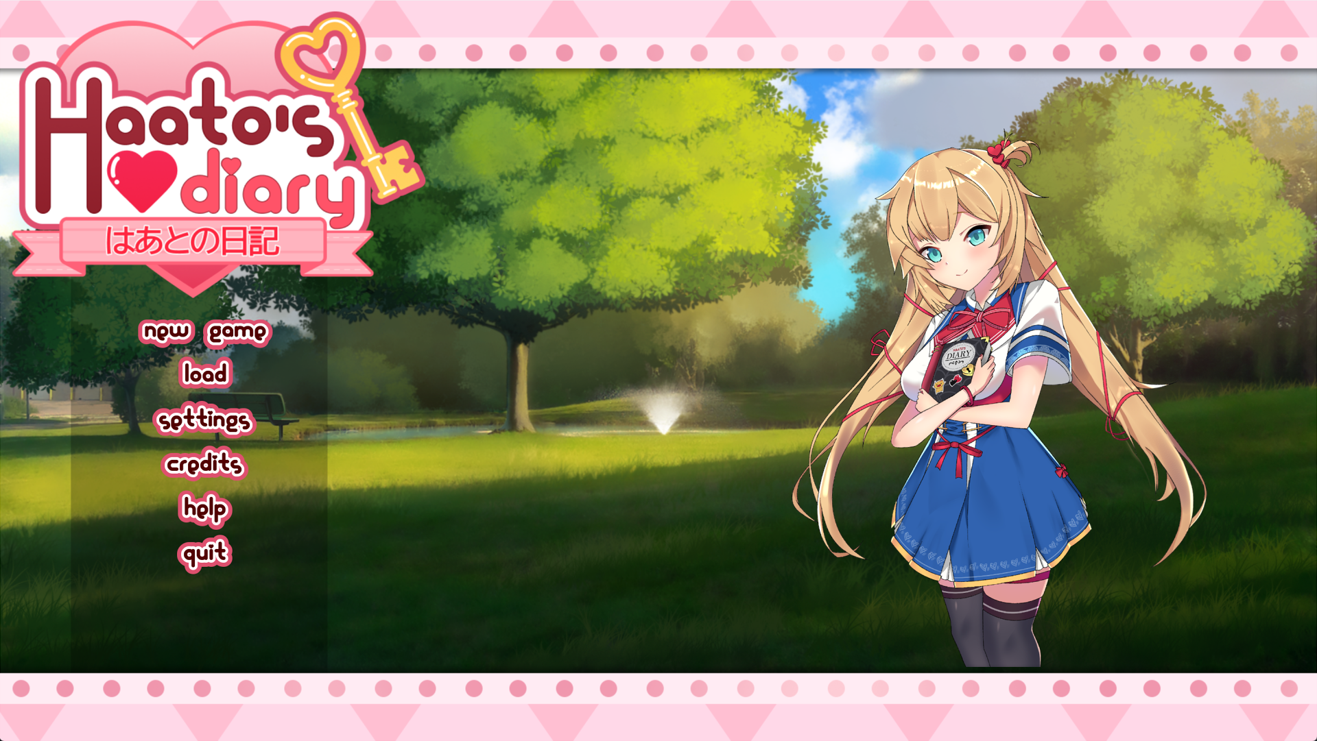 Haatos diary starting screen