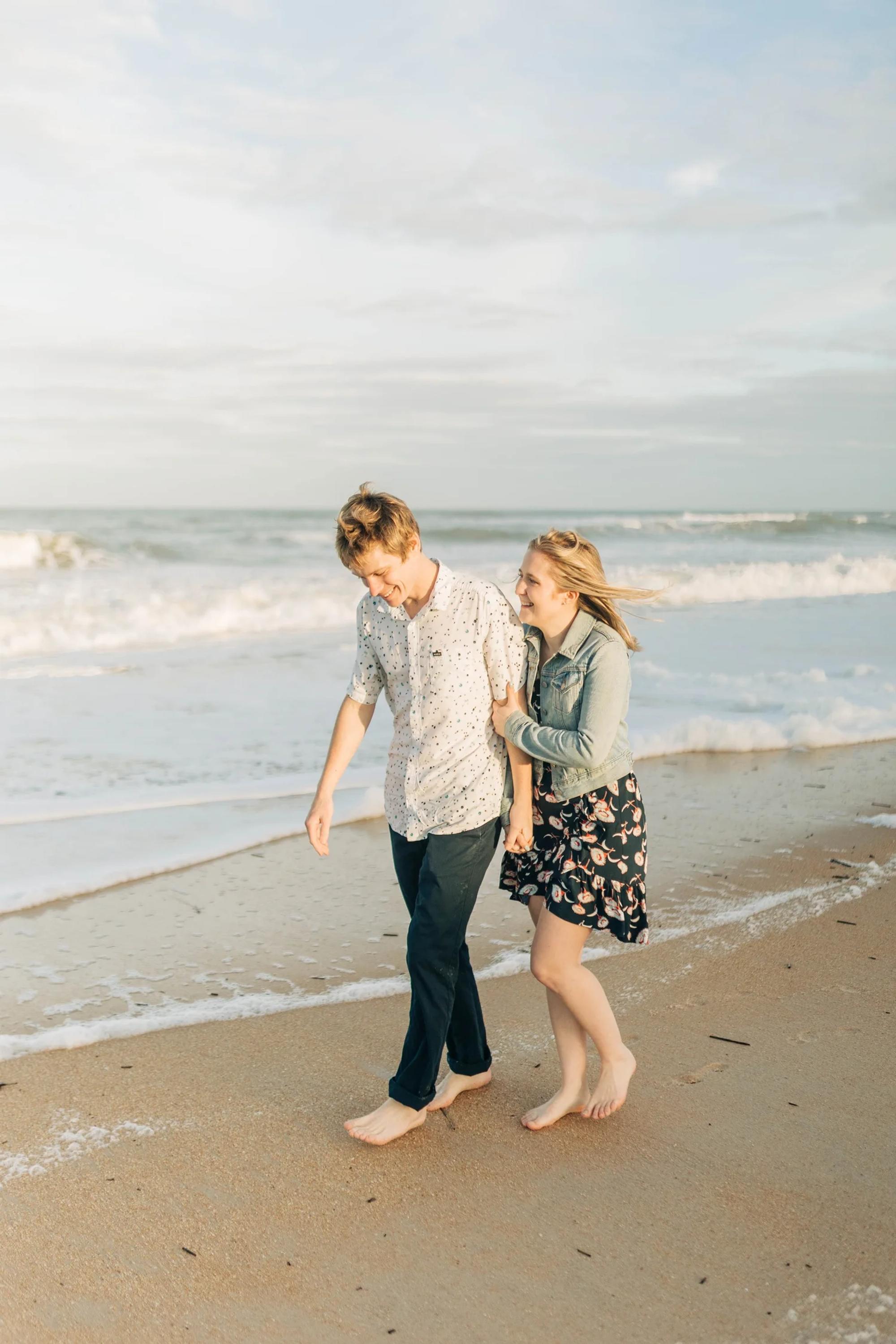 Lilly & Russell’s Washington Oaks State Park & Beach Engagement Session in Marineland, Florida
