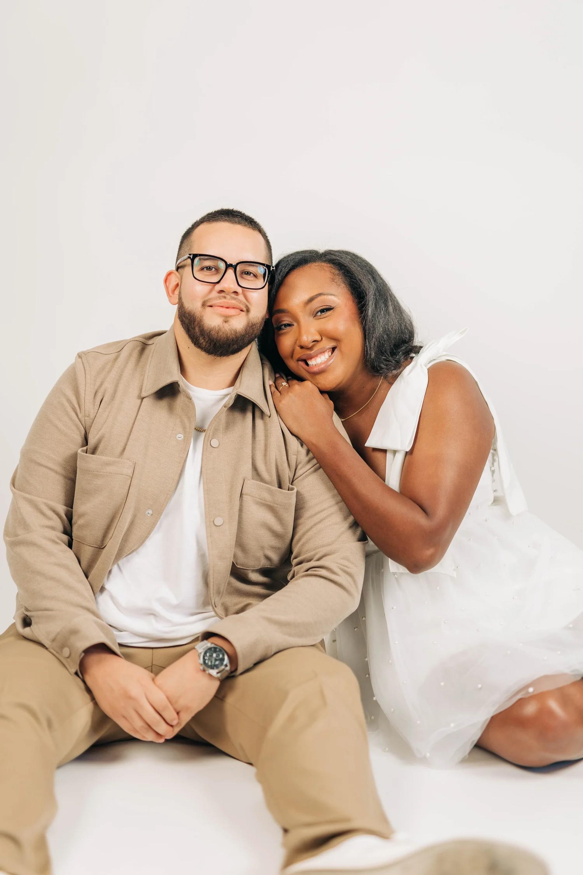 Michele & David’s Engagement Session with Their Pup Remi at SMP Creative Studio
