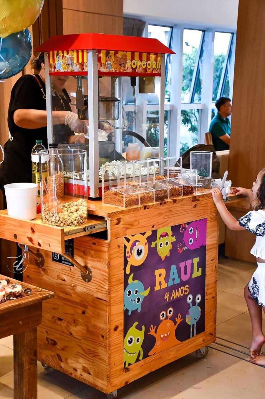 Pipoca em evento de marca