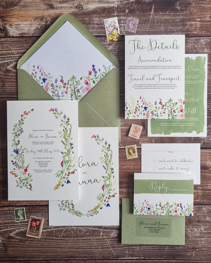 Wildflower Meadow wedding invitations