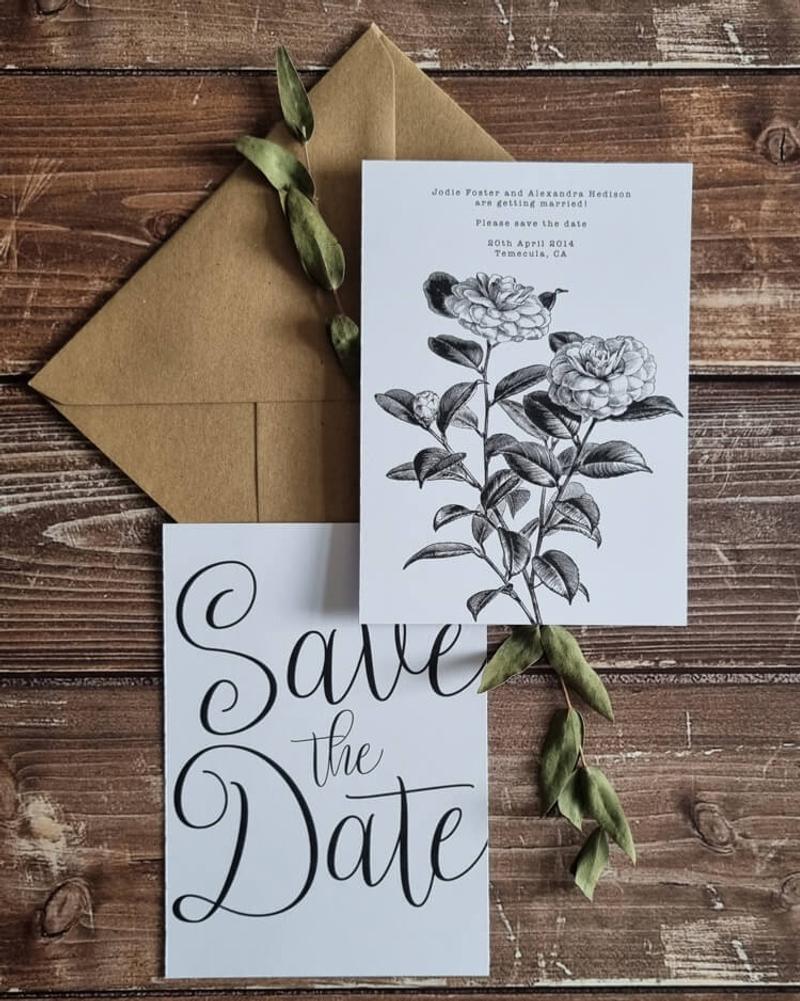 Rustic Luxe save the dates