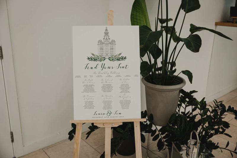 Table Plan with Liver Building Venue Illustration