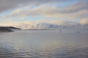 Utsikt fra kantina på skur 39. Foto.