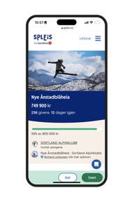 En spleiseaksjon på Spleis.no på mobil. Skjermbilde.