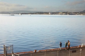 Utsikt over Oslofjorden fra skur 39. Foto.