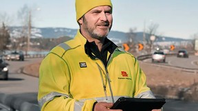 Arbeidsmann fra Statens vegvesen. Foto.