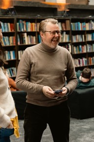 Bekkere i en samtale på fagdag. Foto.