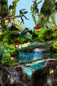 Grafikk til urskogen Silva på Nasjonalmuseet. Illustrasjon. Kreditering: Nasjonalmuseet