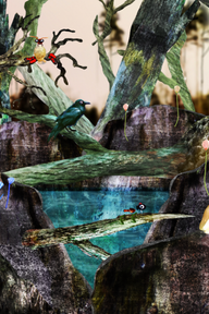 Grafikk til urskogen Silva på Nasjonalmuseet. Illustrasjon. Kreditering: Nasjonalmuseet