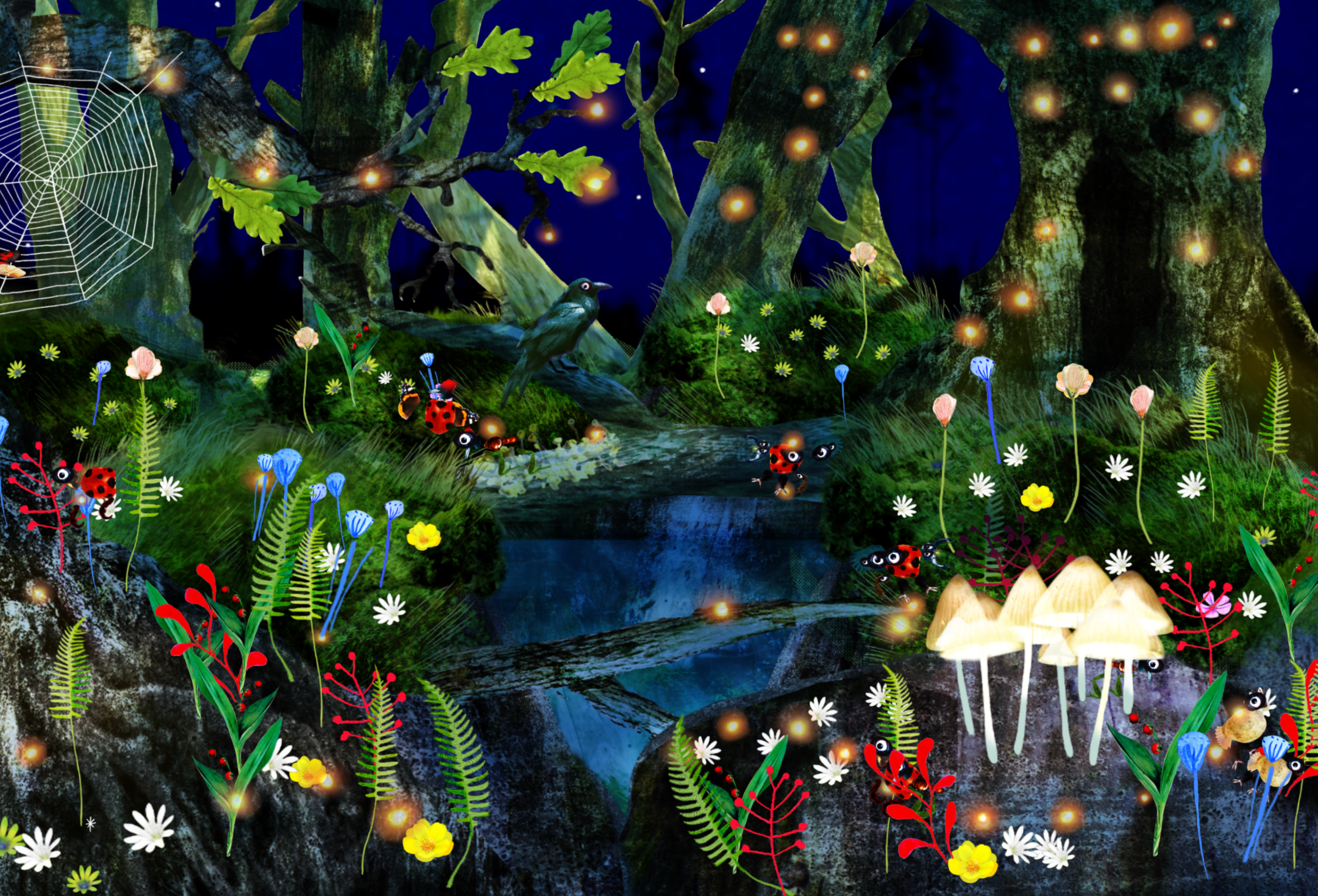 Grafikk til urskogen Silva på Nasjonalmuseet. Illustrasjon. Kreditering: Nasjonalmuseet