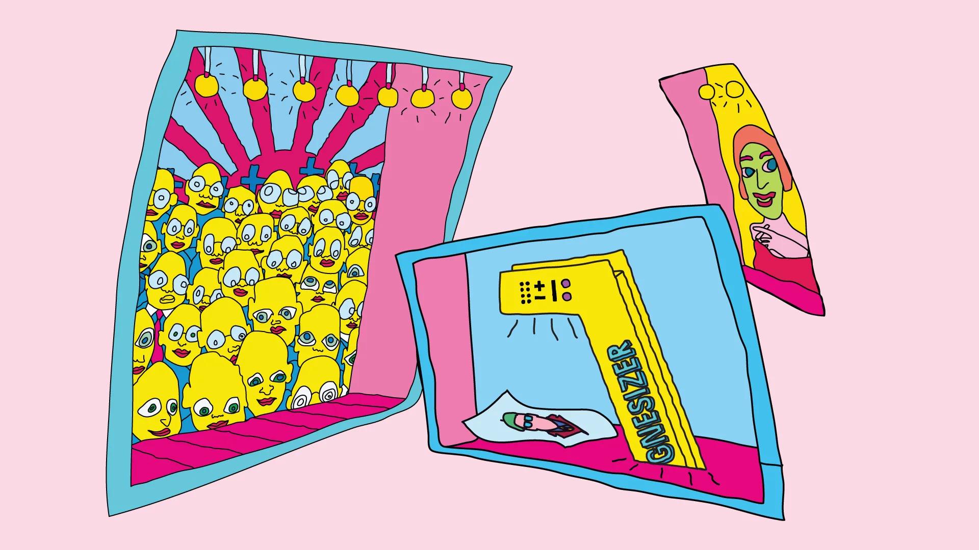 Grafikk til Pushwagner installasjon. Illustrasjon.