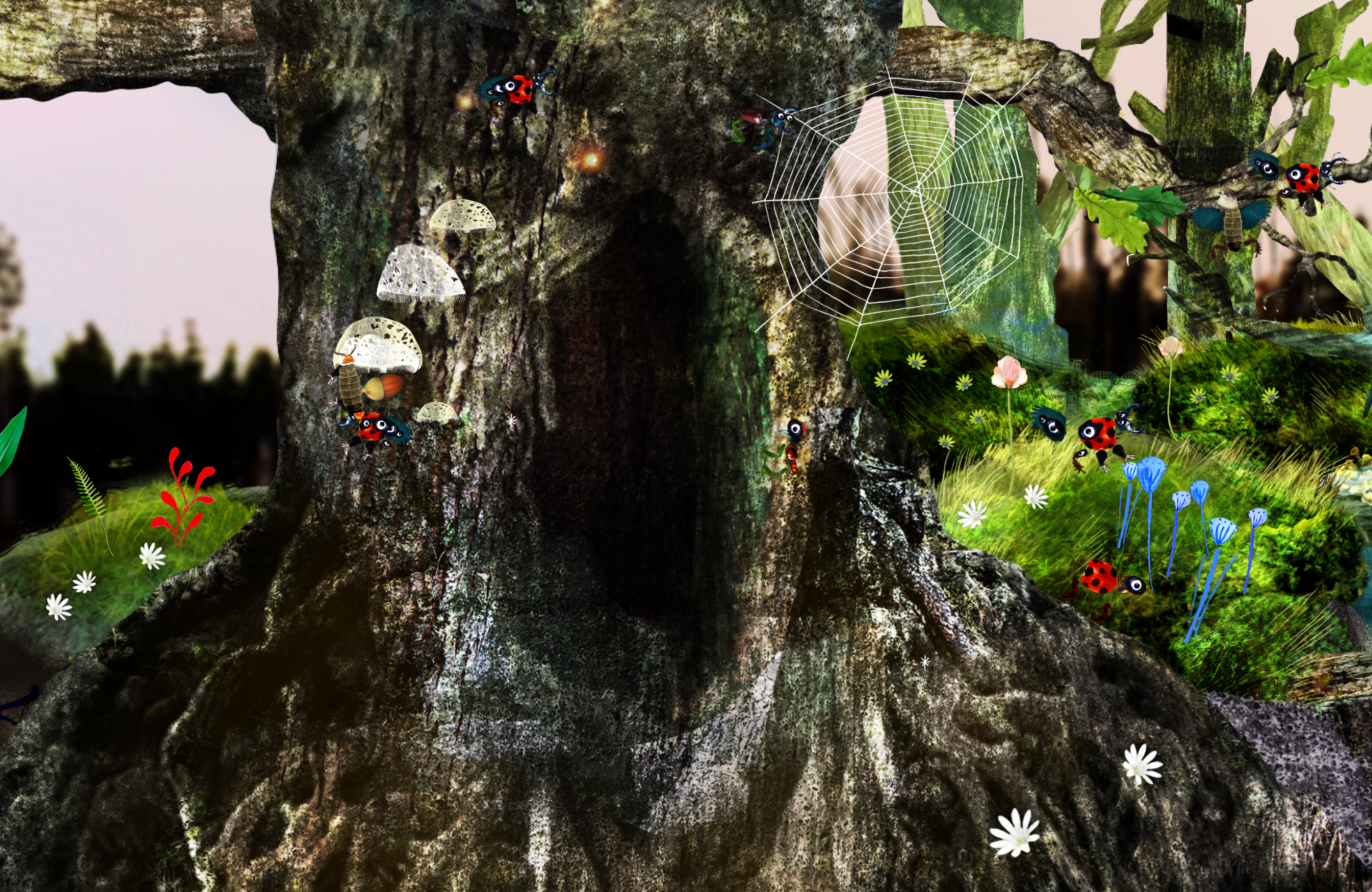 Grafikk til urskogen Silva på Nasjonalmuseet. Illustrasjon. Kreditering: Nasjonalmuseet