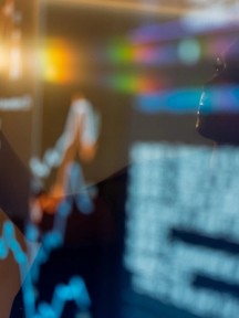 Datavisualisering av en kode. Foto.