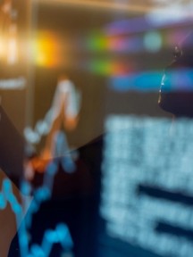 Datavisualisering av en kode. Foto.