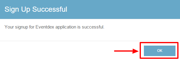 Eventdex signup successful confirmation