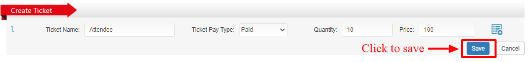 Eventdex Save Ticket