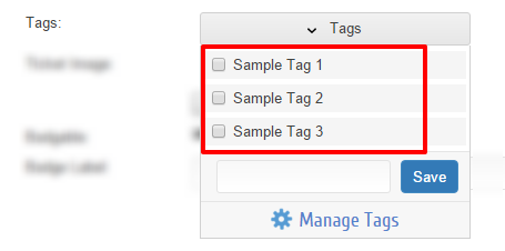 Select a ticket tag