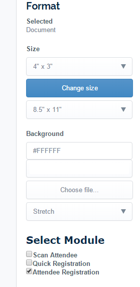 Format size and colour to the badge