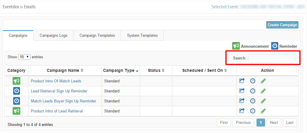 Campaign search
