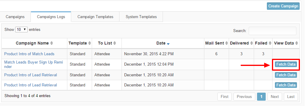 Click on Fetch data