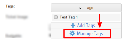 Manage Tags option