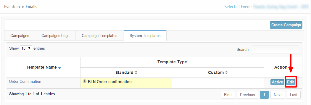 System template edit