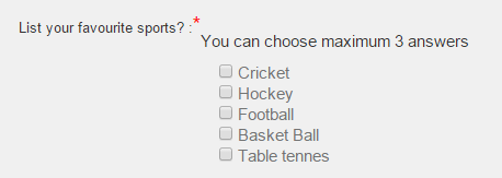 Survey checkboxes