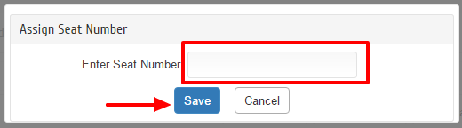 Enter seat no and save
