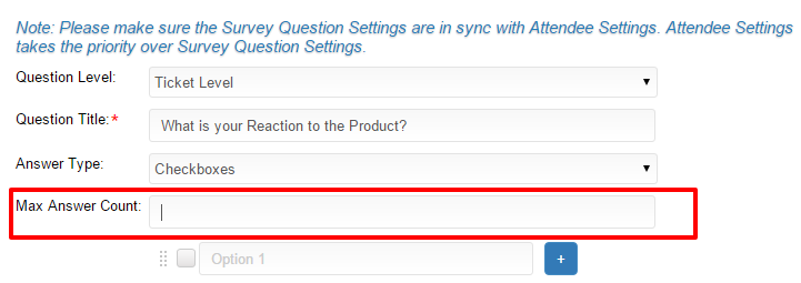 Max count for checkboxes