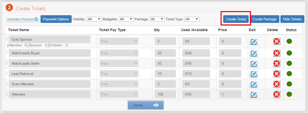 Eventdex Create Ticket