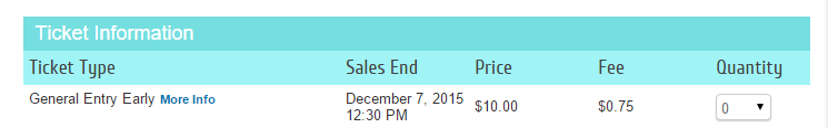 Early Bird pricing display off example