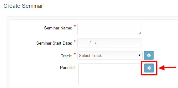 Settings button of panelist field