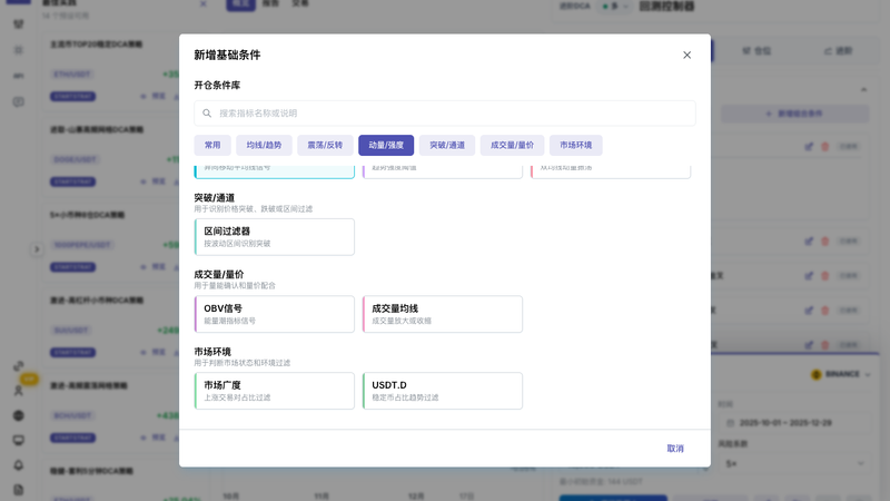条件库里的成交量与市场环境分类