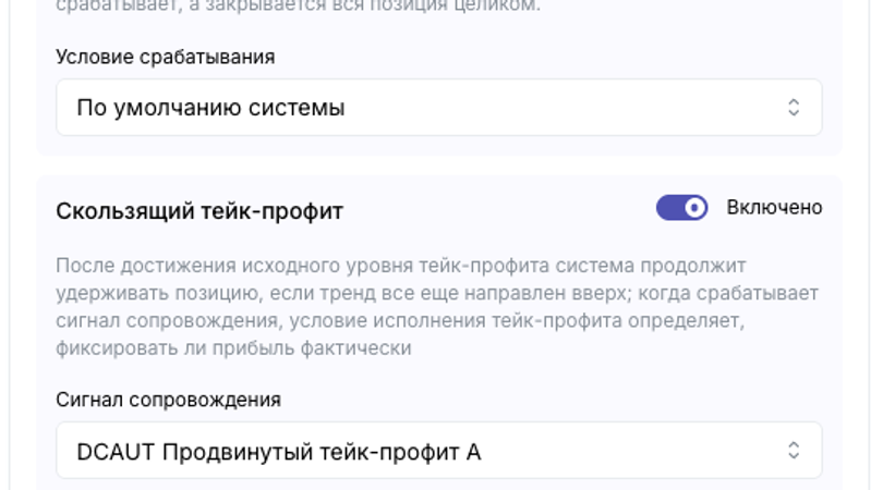 Продвинутые настройки (первые три опции включены)