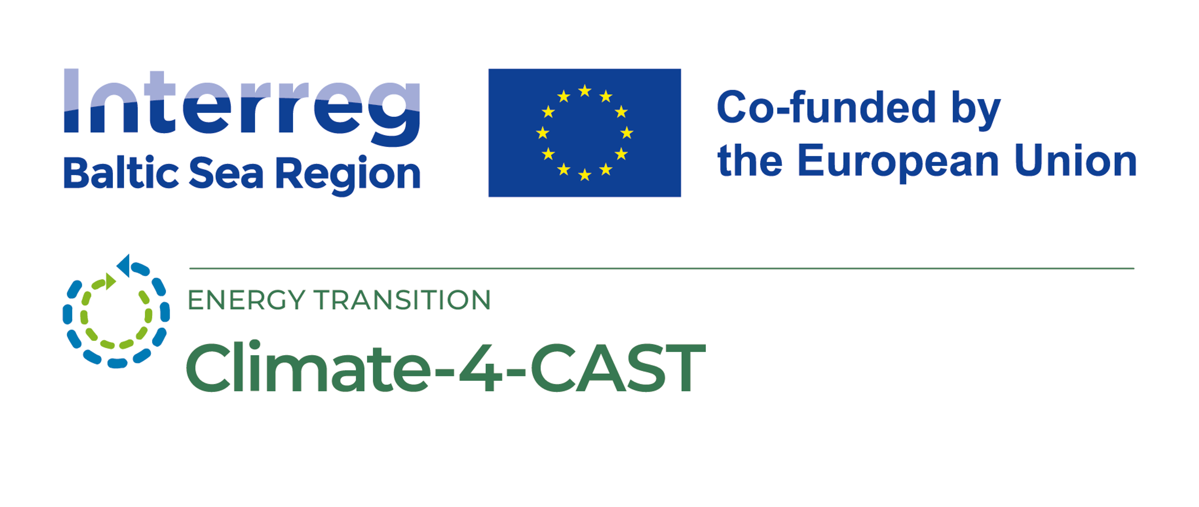 Interreg Baltic Sea Region Co-funded by European Union Energy Transition Climate-4-CAST logos