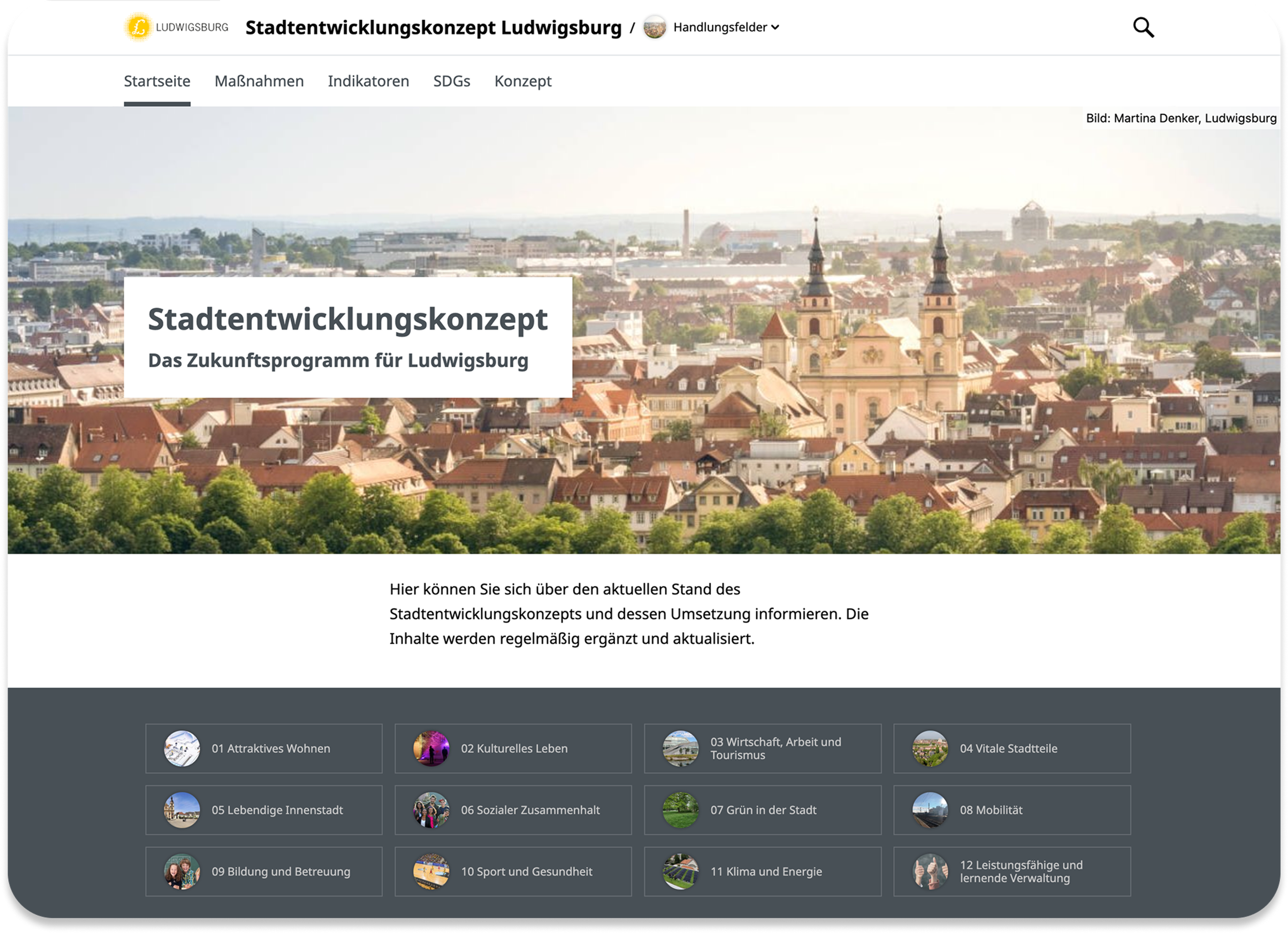Screenshot of Ludwigsburg Stadtentwicklungskonzept