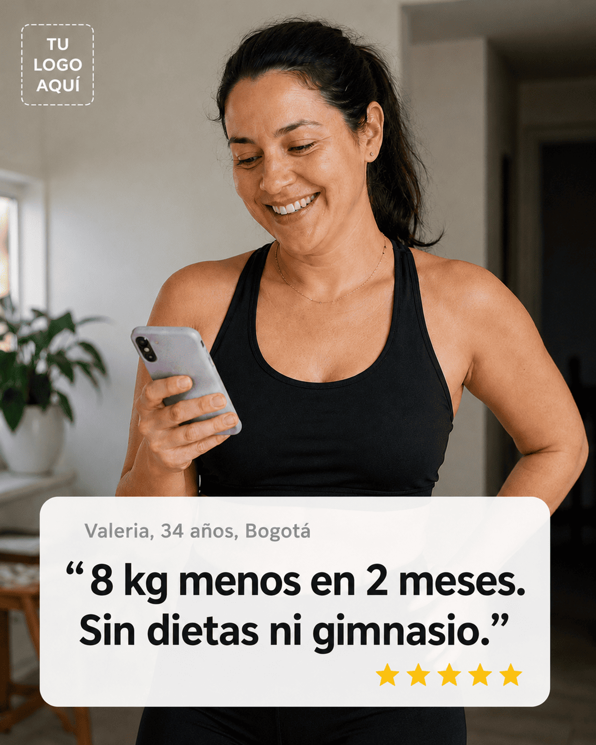Testimonio visual de una mujer real en ropa deportiva