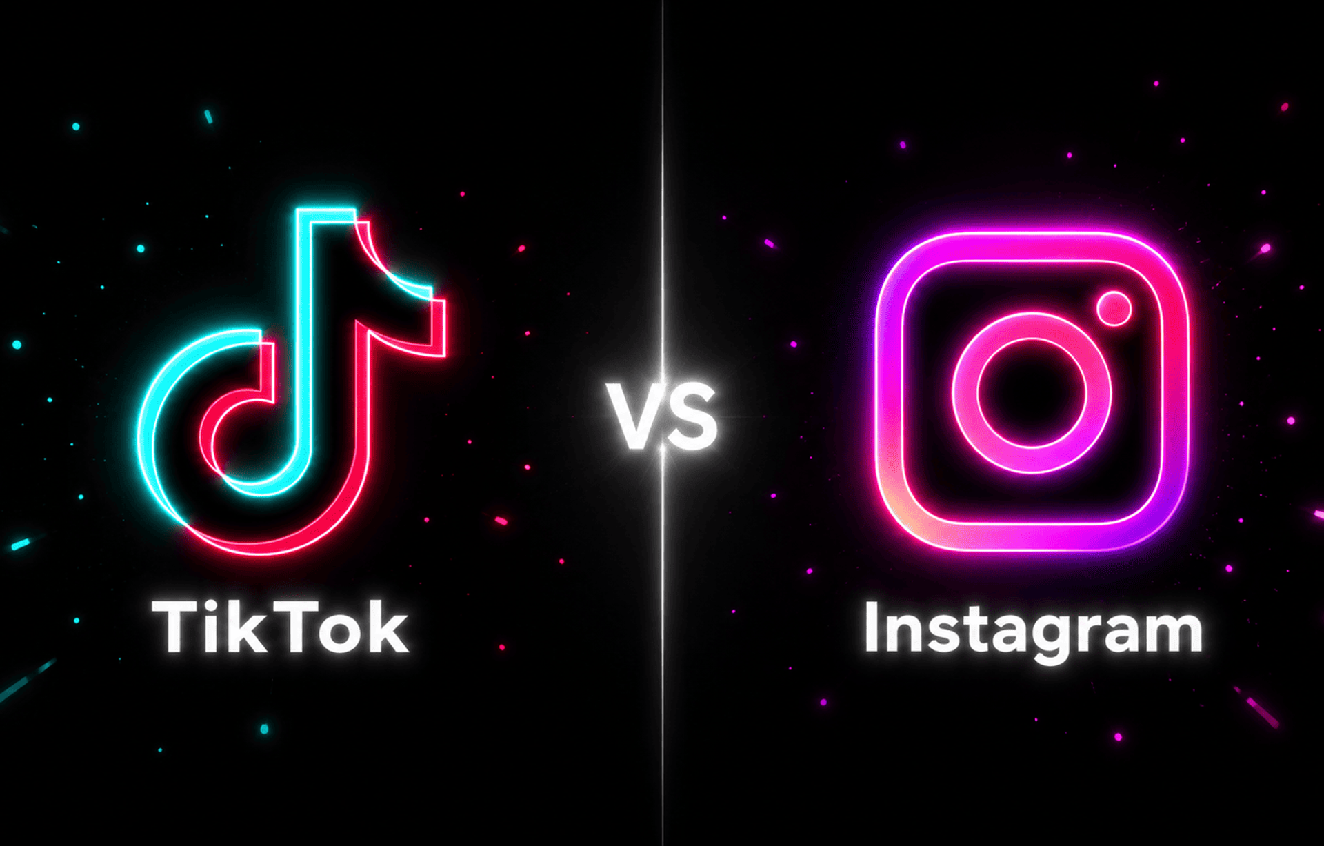 Comparativa visual de TikTok e Instagram.