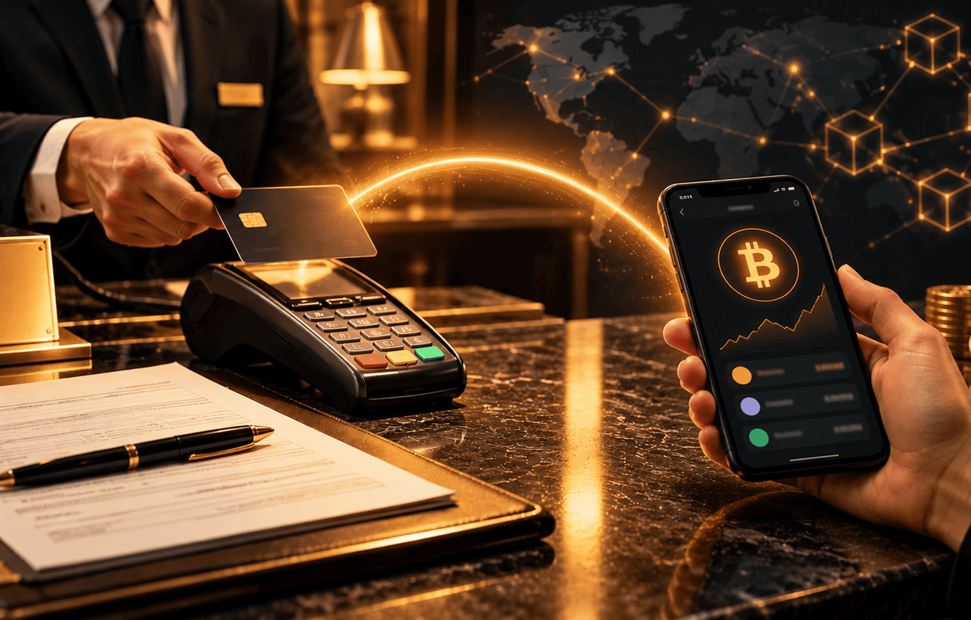 Banco tradicional conectado con criptomonedas.
