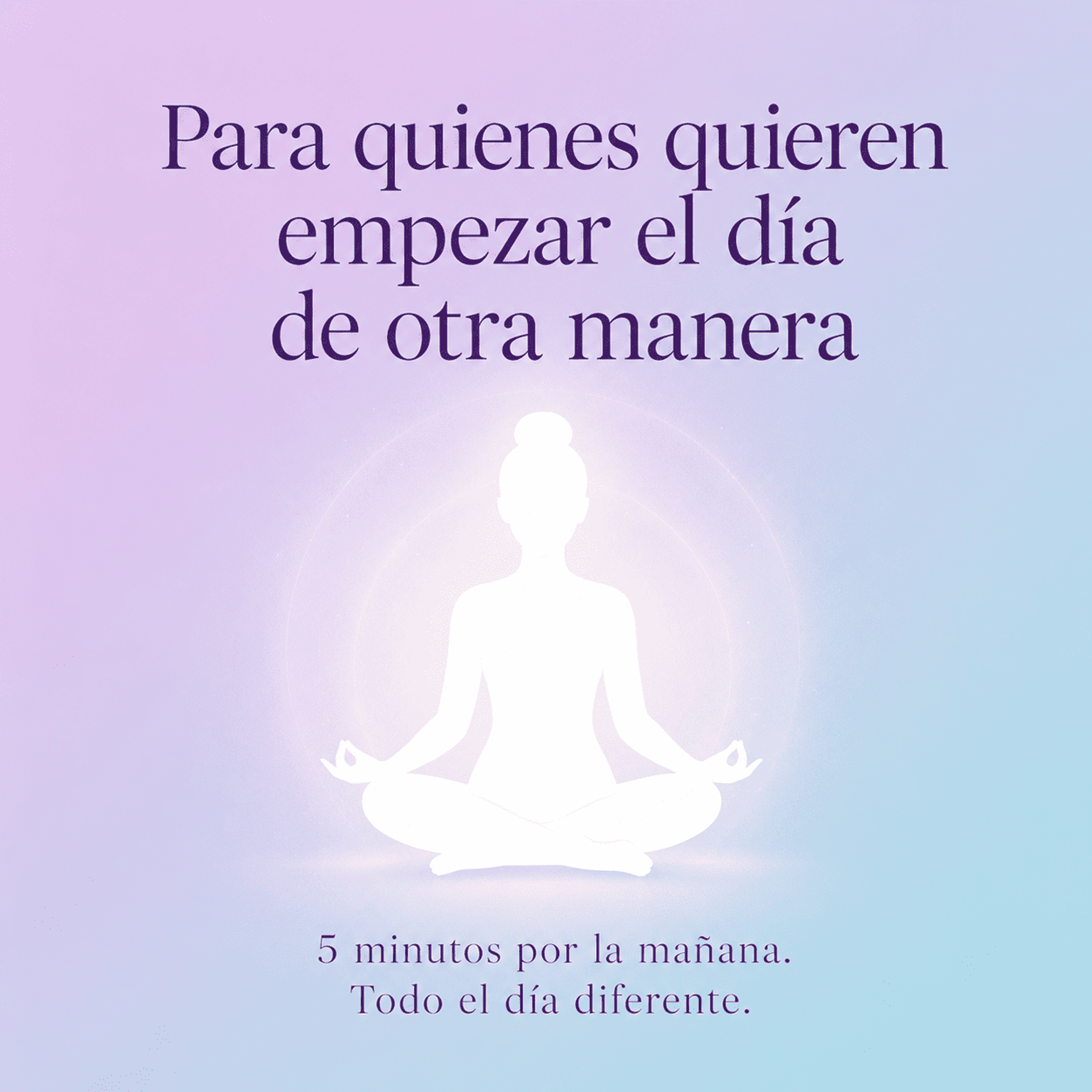 Imagen con tonos pastel y una silueta blanca meditando en flor de loto