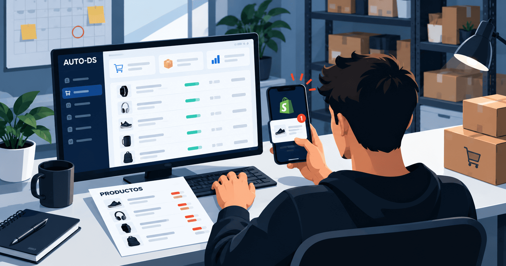 Gestión de productos y ventas online desde AutoDS y Shopify.