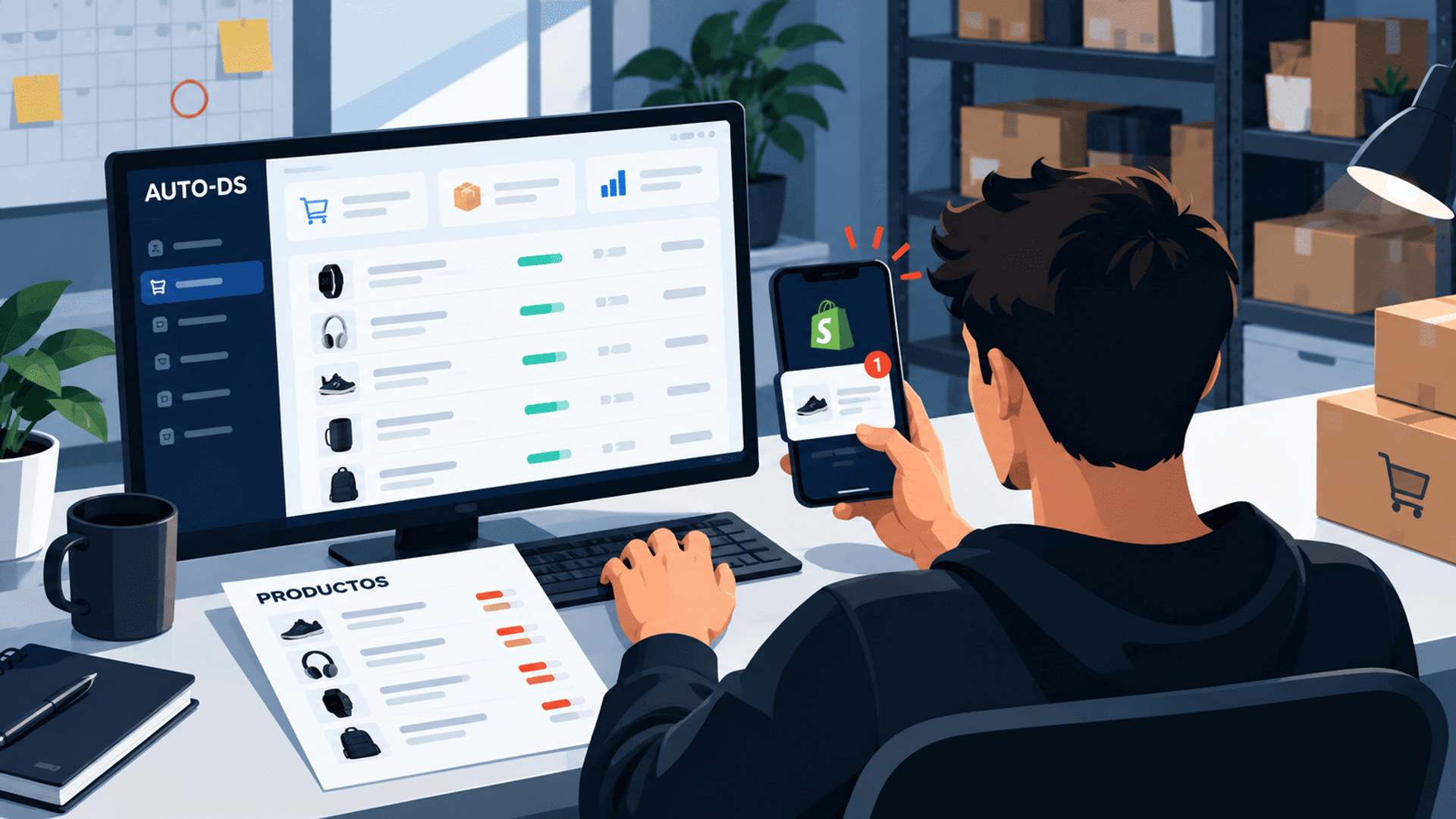 Gestión de productos y ventas online desde AutoDS y Shopify.