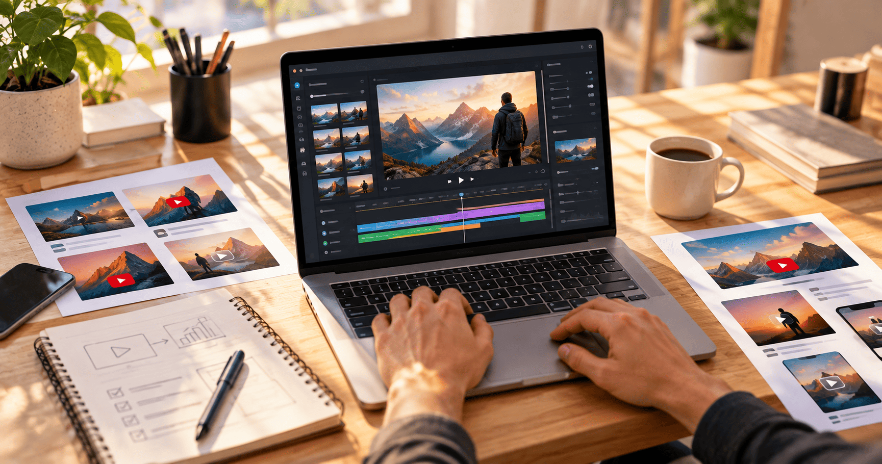 Creación y edición de anuncios de video en un espacio de trabajo digital.