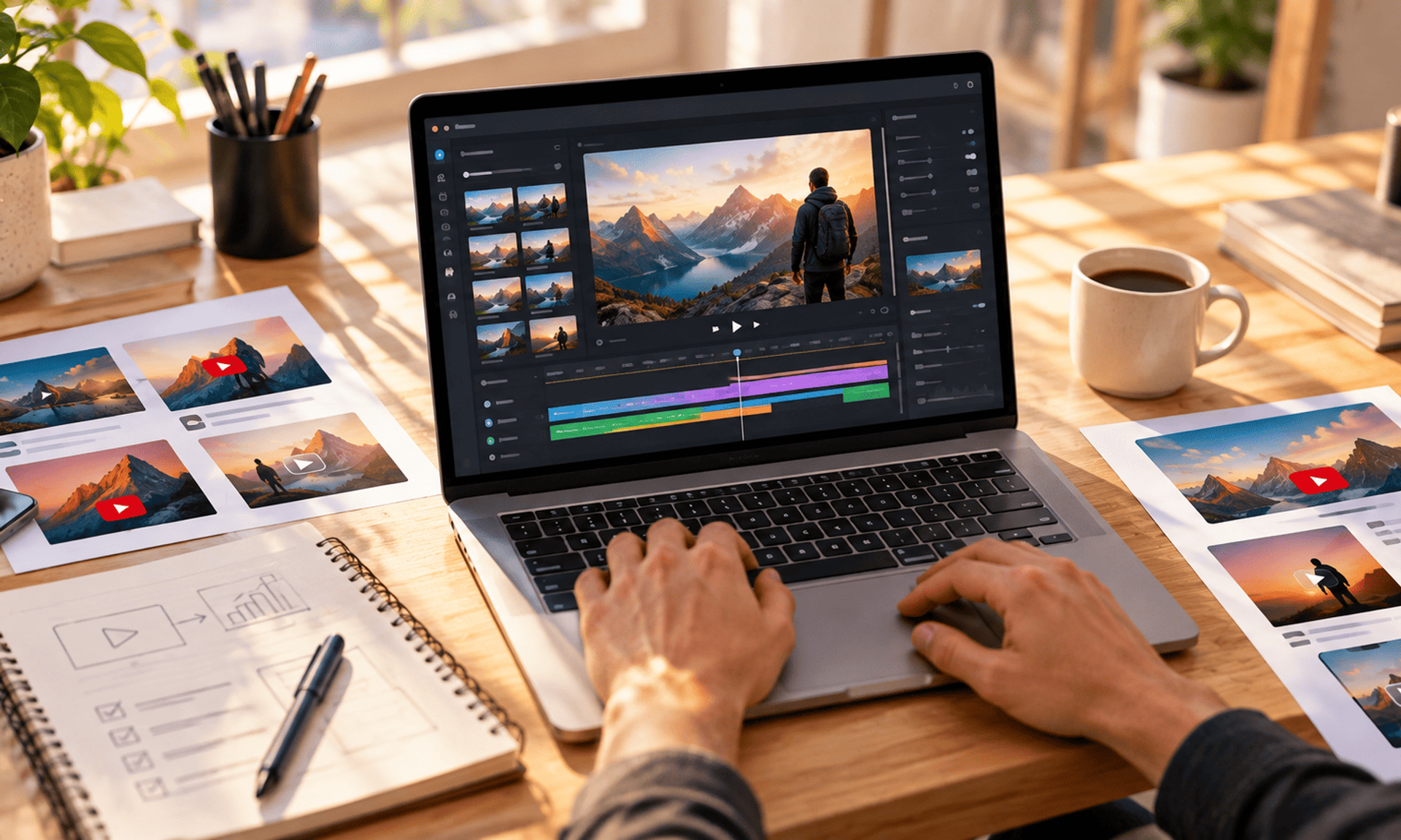 Creación y edición de anuncios de video en un espacio de trabajo digital.