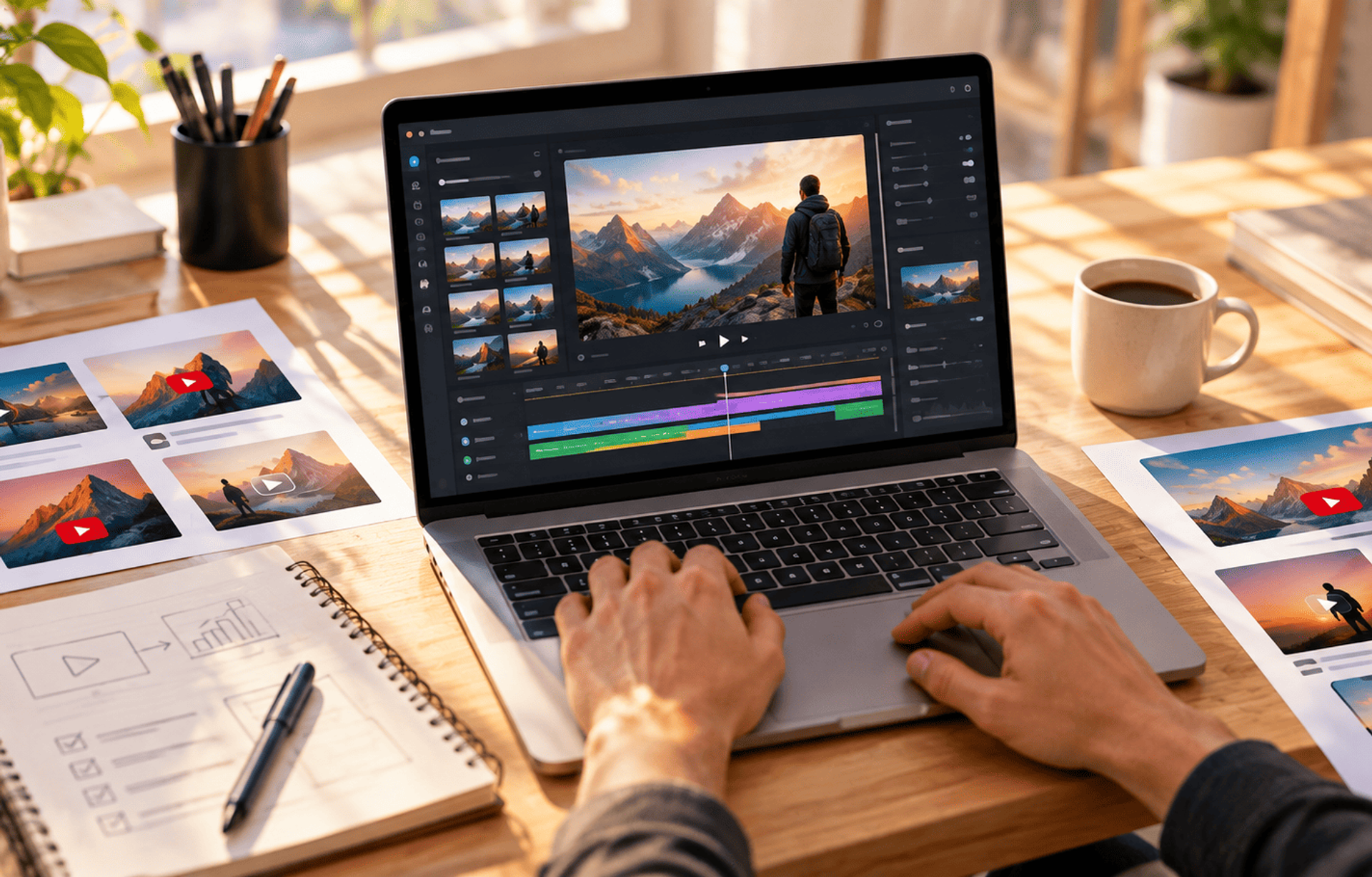 Creación y edición de anuncios de video en un espacio de trabajo digital.