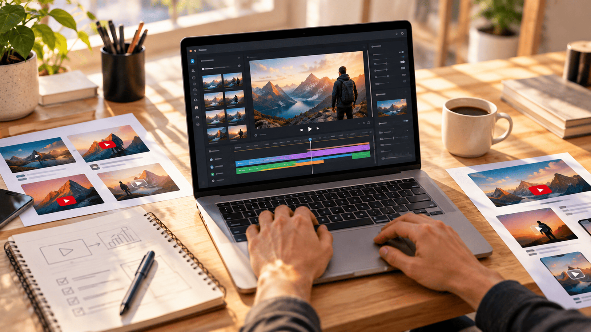 Creación y edición de anuncios de video en un espacio de trabajo digital.