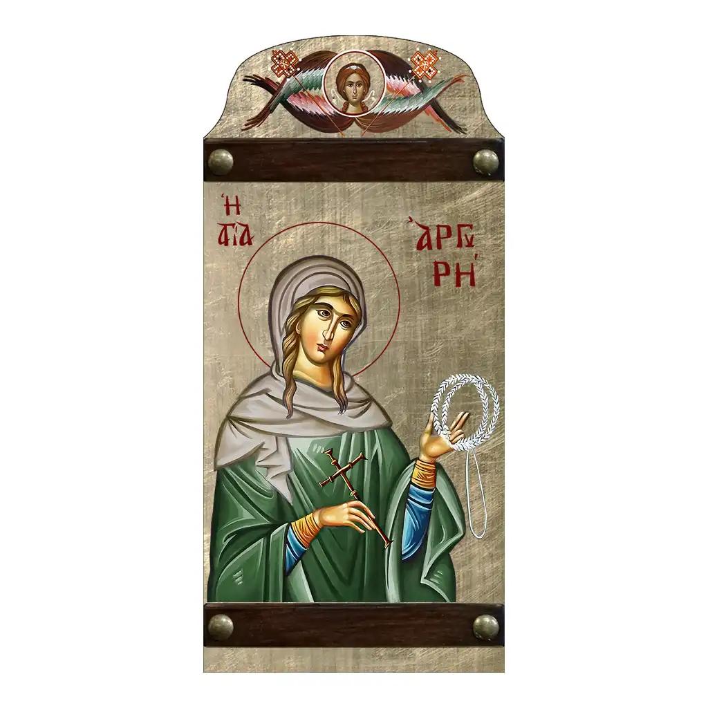 Αγία Αργυρή η Νεομάρτυς - χειροποίητη μεταξοτυπία με Τρέσα