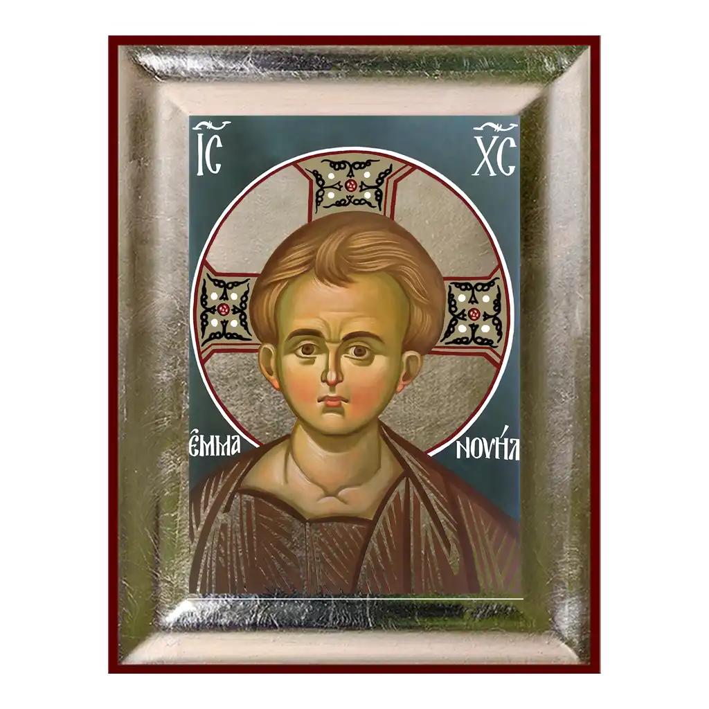 Χριστός Εμμανουήλ - ένσκαπτη μεταξοτυπία
